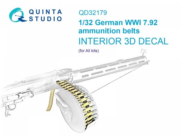 Quinta Studio QD32179 German WWI 7.92 ammunition belts (All kits) 1/32