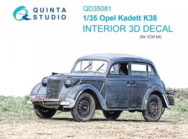 Quinta Studio QD35081 Opel kadett k38 3D-Printed &amp; coloured Interior on decal paper (ICM) 1/35