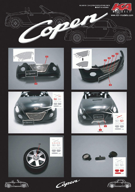 KA Models KE-24010 Daihatsu Copen Detail-up Etched part 1/24