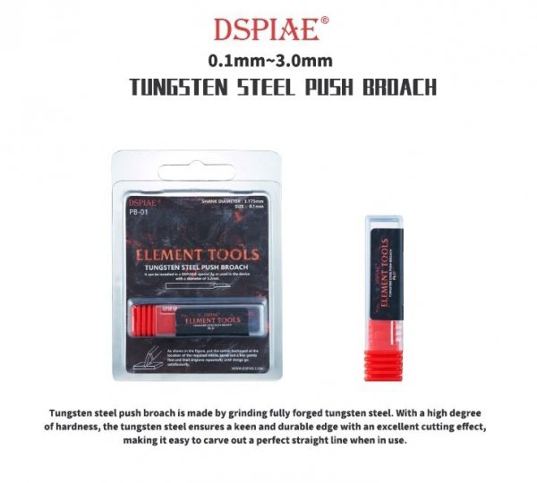 DSPIAE PB-24 2.4mm Tungsten Steel Push Broach / Rysik ze stali wolframowej
