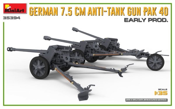 MiniArt 35394 GERMAN 7.5CM ANTI-TANK GUN PAK 40. EARLY PROD 1/35