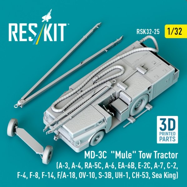 RESKIT RSK32-0025 MD-3С "Mule" Tow Tractor (3D Printed model kit) 1/32