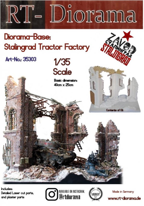 RT-Diorama 35303 Diorama-Base: &quot;Stalingrad tractor factory&quot; 1/35