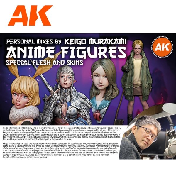AK Interactive AK11765 SIGNATURE SET – KEIGO MURAKAMI PERSONAL MIXES – ANIME FIGURES PAINT SET 18x17 ml