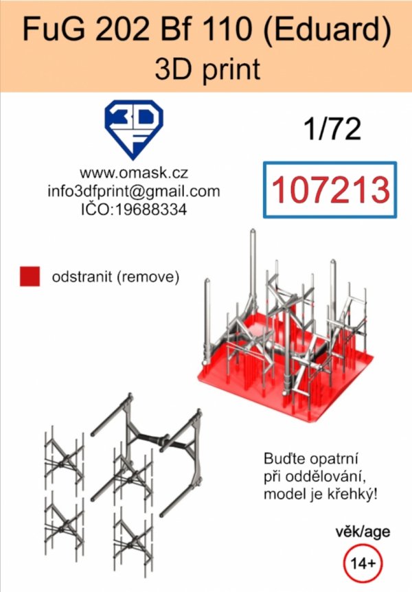 Omask 107213 FuG 202 pro Bf 110 (Eduard) 3D print 1/72