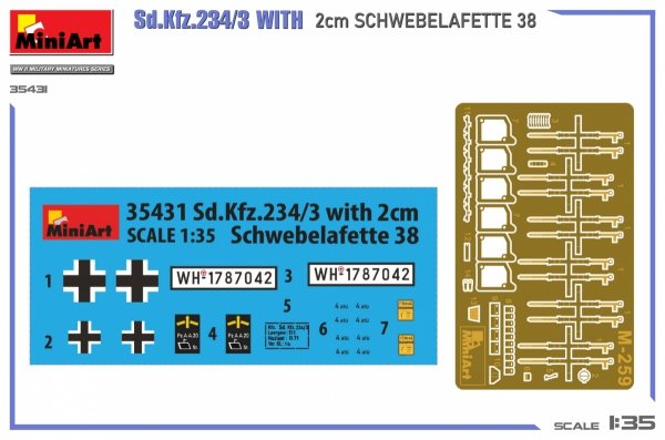 MiniArt 35431 Sd.Kfz.234/3 With 2cm Schwebelafette 38 1/35