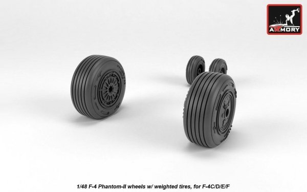 Armory Models AW48324 F-4 Phantom-II wheels w/ weighted tires, mid 1/48
