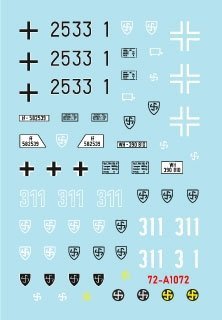 Star Decals 72-A1072 Wiking # 3. 1/72