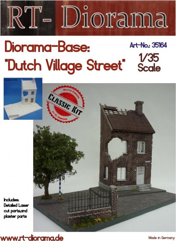 RT-Diorama 35164 Diorama-Base: &quot;Dutch Village Street&quot; 1/35