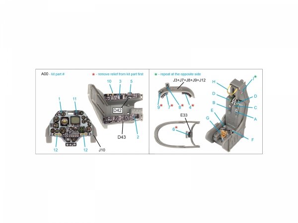 Quinta Studio QD48527 A-4M early 3D-Printed &amp; coloured Interior on decal paper (Magic Factory) 1/48
