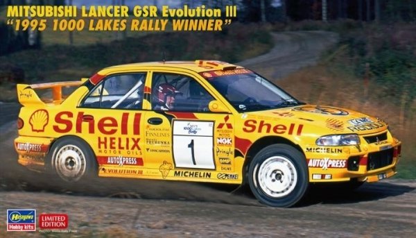 Hasegawa 20560 Mitsubishi Lancer GSR Evolution III 1995 1000 Lakes Rally Winner 1/24