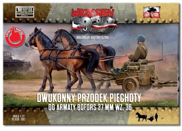 First to Fight First To Fight PL092 Two horse cart for Bofors 37mm wz.36 1/72