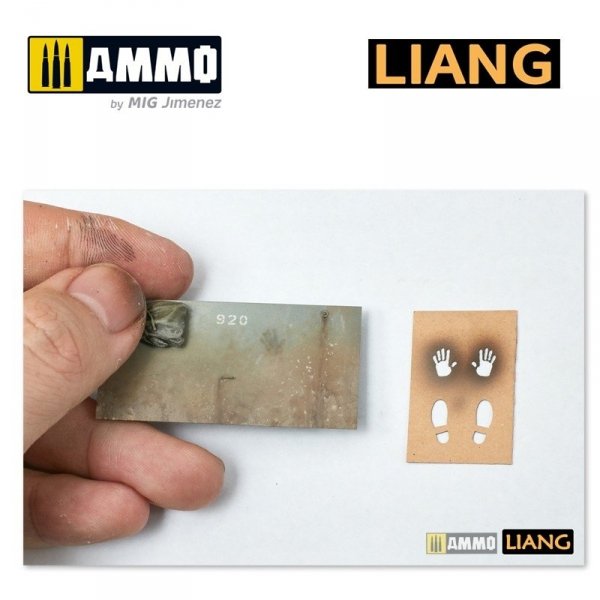 Liang 0004 Handprint &amp; Shoeprint Airbrush Stencils