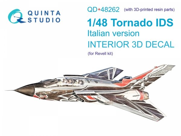 Quinta Studio QD+48262 Tornado IDS Italian 3D-Printed &amp; coloured Interior on decal paper (Revell) (with 3D-printed resin parts) 1/48