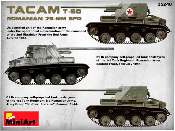MiniArt 35240 ROMANIAN 76-mm SPG TACAM T-60 INTERIOR KIT 1/35