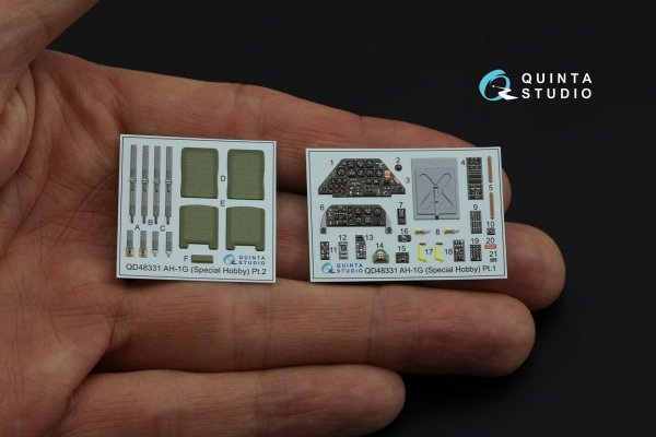 Quinta Studio QD48331 AH-1G 3D-Printed &amp; coloured Interior on decal paper (Special Hobby) 1/48