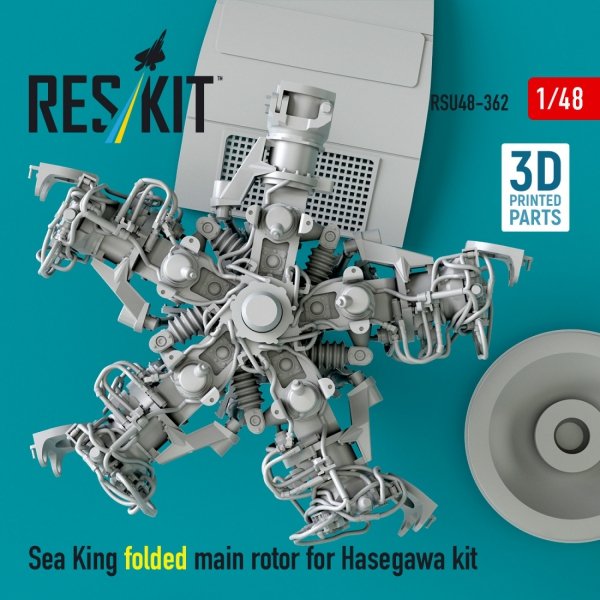 RESKIT RSU48-0362 Sea King folded main rotor for Hasegawa kit (3D Printed) (1/48)