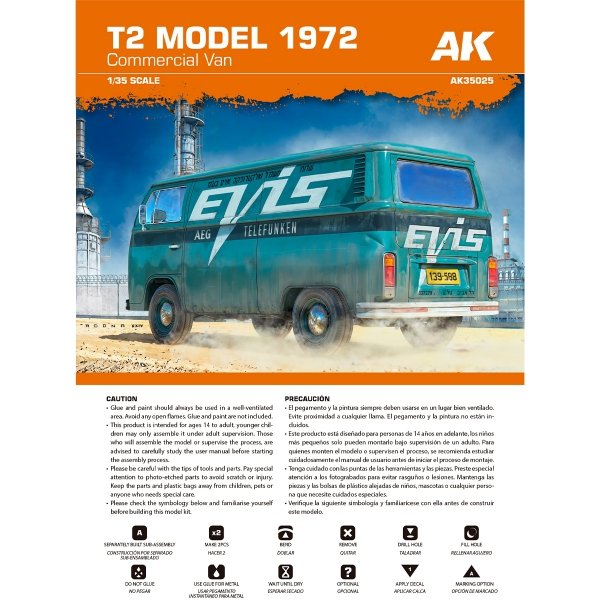 AK Interactive AK35025 T2 MODEL 1972 COMMERCIAL VAN 1/35