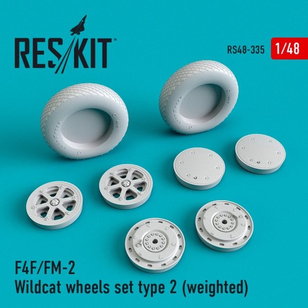 RESKIT RS48-0335 F4F/FM-2 &quot;WILDCAT&quot; WHEELS SET TYPE 2 (WEIGHTED) 1/48