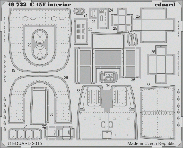 Eduard 49722 C-45F interior S. A. ICM 1/48
