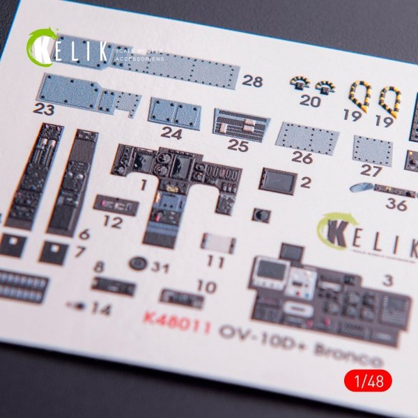 KELIK K48011 OV-10D+ BRONCO INTERIOR 3D DECALS FOR ICM KIT 1/48