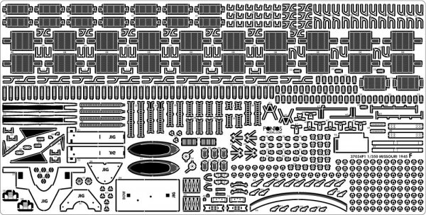 Pontos 37034FB USS BB-63 Missouri 1945 Advanced Detail Up Set for Hobbyboss Kit (Deck Blue 20B stained wooden deck) 1/350