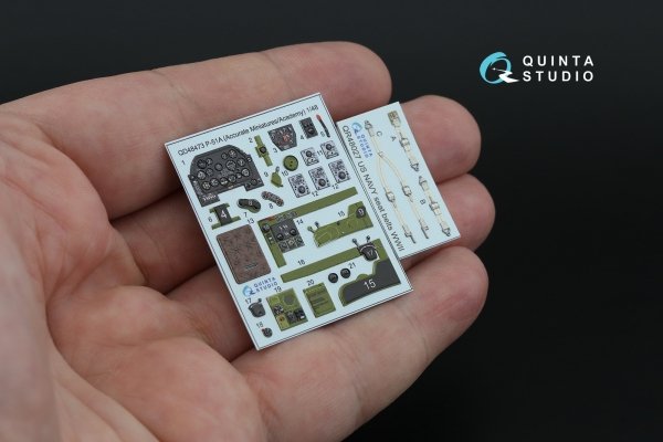 Quinta Studio QD48473 P-51A 3D-Printed coloured Interior on decal paper (Accurate Miniatures/Academy) 1/48