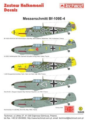 Techmod 32028 - Messerschmitt Bf 109E-4 (1:32)