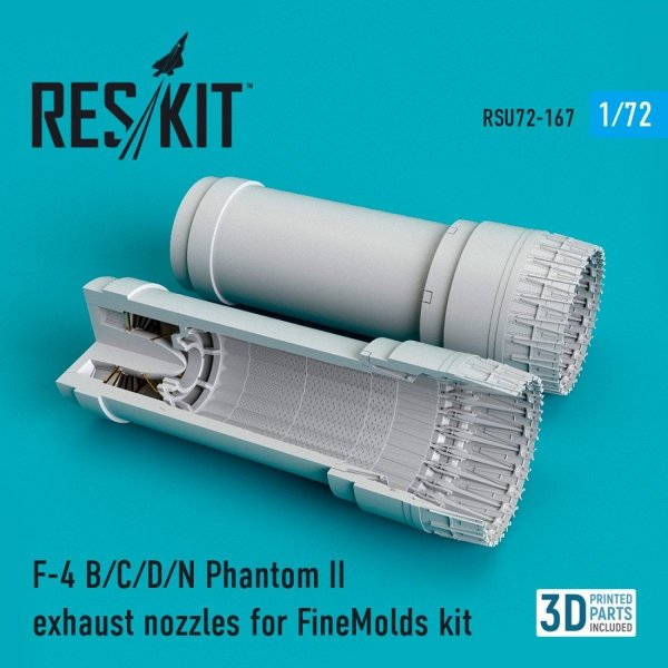 RESKIT RSU72-0167 F-4 (B,C,D,N) &quot;PHANTOM II&quot; EXHAUST NOZZLES FOR FINEMOLDS KIT 1/72