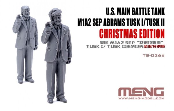 Meng Model TS-026s US MBT M1A2 Abrams Tusk I / Tusk II w/Trump Figure 1/35