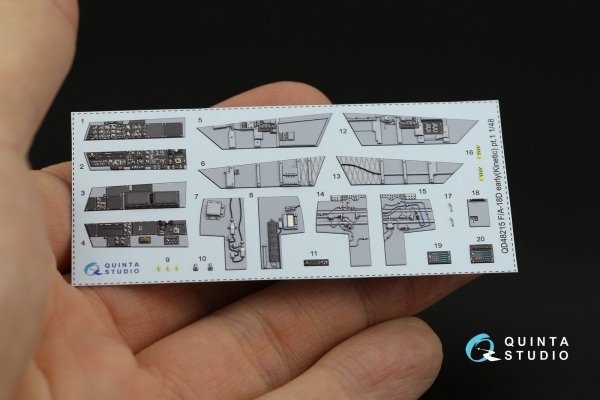 Quinta Studio QD48215 F/A-18D Early 3D-Printed &amp; coloured Interior on decal paper (Kinetic) 1/48