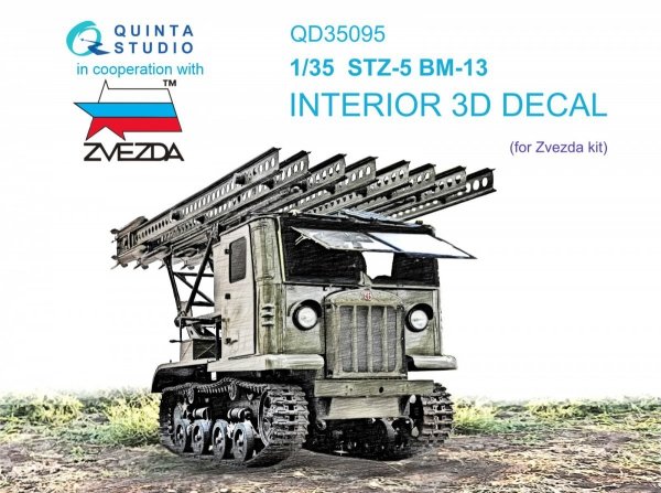 Quinta Studio QD35095 STZ-5 BM-13 3D-Printed &amp; coloured Interior on decal paper (Zvezda) 1/35