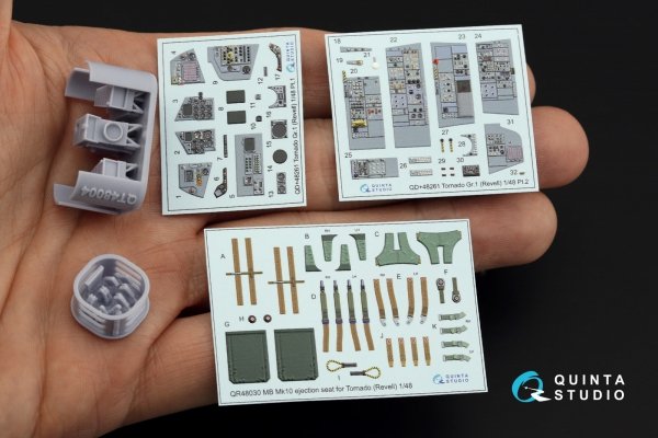 Quinta Studio QD+48261 Tornado GR.1 3D-Printed &amp; coloured Interior on decal paper (Revell) (with 3D-printed resin parts) 1/48