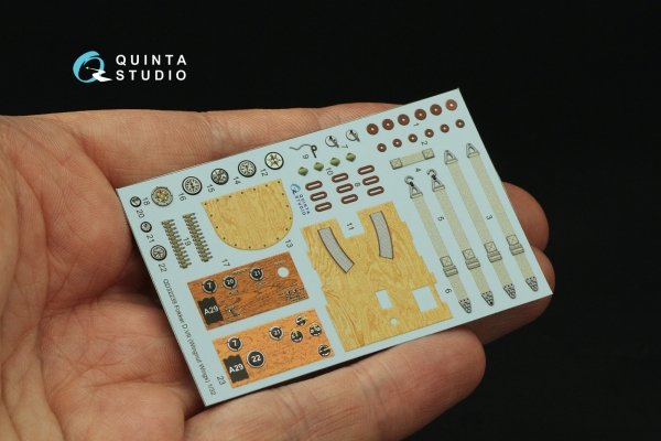 Quinta Studio QD32239 Fokker D.VII 3D-Printed &amp; coloured Interior on decal paper (Wingnut Wings) 1/32