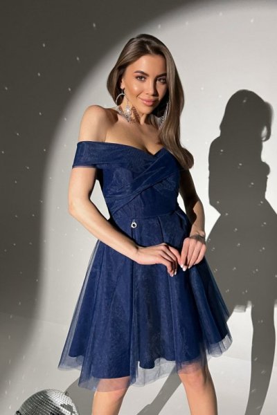 Vestito corto, Blu - Elegante