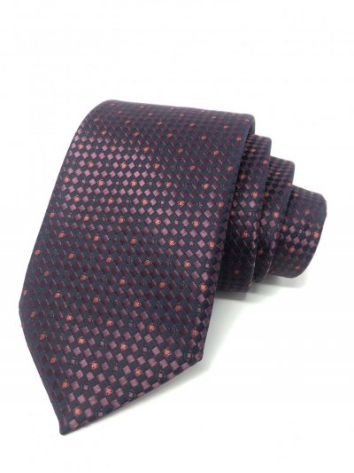  Klasyczny krawat w bordowe kropki