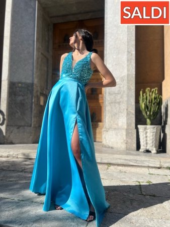 MODA DONNA Vestiti Vestito elegante Glitter Zumbi Vestito elegante Blu M sconto 97% 