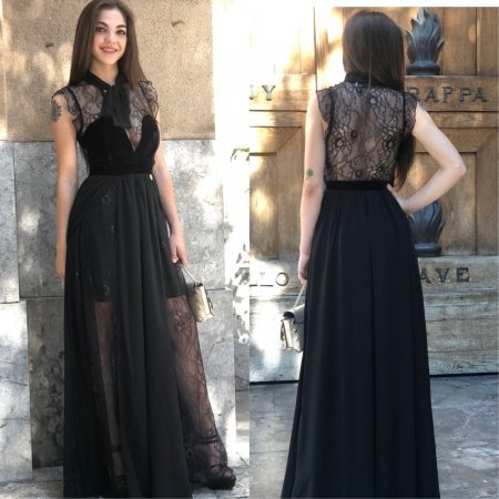Sukienka damska - Czarna sukienka  - Elegancka - Tuwe