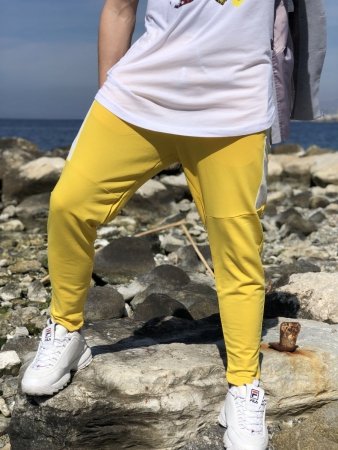 Spodnie dresowe zolte - Spodnie męskie Spodnie NY