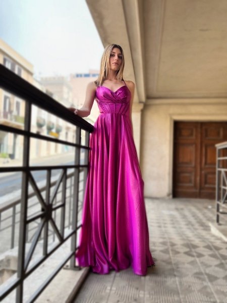 Elegancka sukienka  wieczorowa  - Kolor fuksja - Joanna - Sklep online - Gogolfun.pl