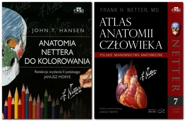 Atlas anatomii człowieka Nettera (polskie mianownictwo anatomiczne) + Anatomia Nettera do kolorowania