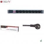 Listwa zasilająca Rack19&quot; 1U TechlyPro 8 gniazd Schuko 3m czarna