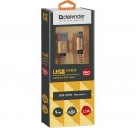 Kabel USB Defender AM-micro BM 1m 2.1A złoty