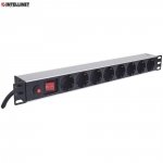 Listwa zasilająca Intellinet Rackowa 19&quot; 1U, 8 gniazd Schuko, 3m