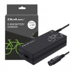 OUTLET: Ładowarka Qoltec do roweru elektrycznego 36V | 42V | 2A | 3P-GX16 +kabel zasilający - OTW OPAK