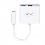 Hub USB SAVIO AK-48/B USB Typ C – HDMI, USB 3.0, PD