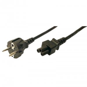 Kabel zasilający LogiLink CP093 Schuko &gt; C5 koniczynka VDE czarny 1,8m