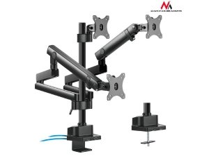 Uchwyt biurkowy na 3 monitory Maclean MC-811 17-27&quot; 3x7kg vesa 75x75 oraz 100x100 2x USB 3.0