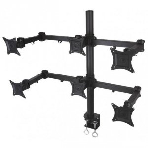 Uchwyt biurkowy Techly 13&quot;-20&quot;, 6x10kg na 6 monitorów regulowany