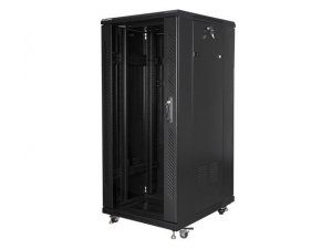 Szafa instalacyjna Rack stojąca 19&quot; 27U 600x800 czarna Lanberg (flat pack)